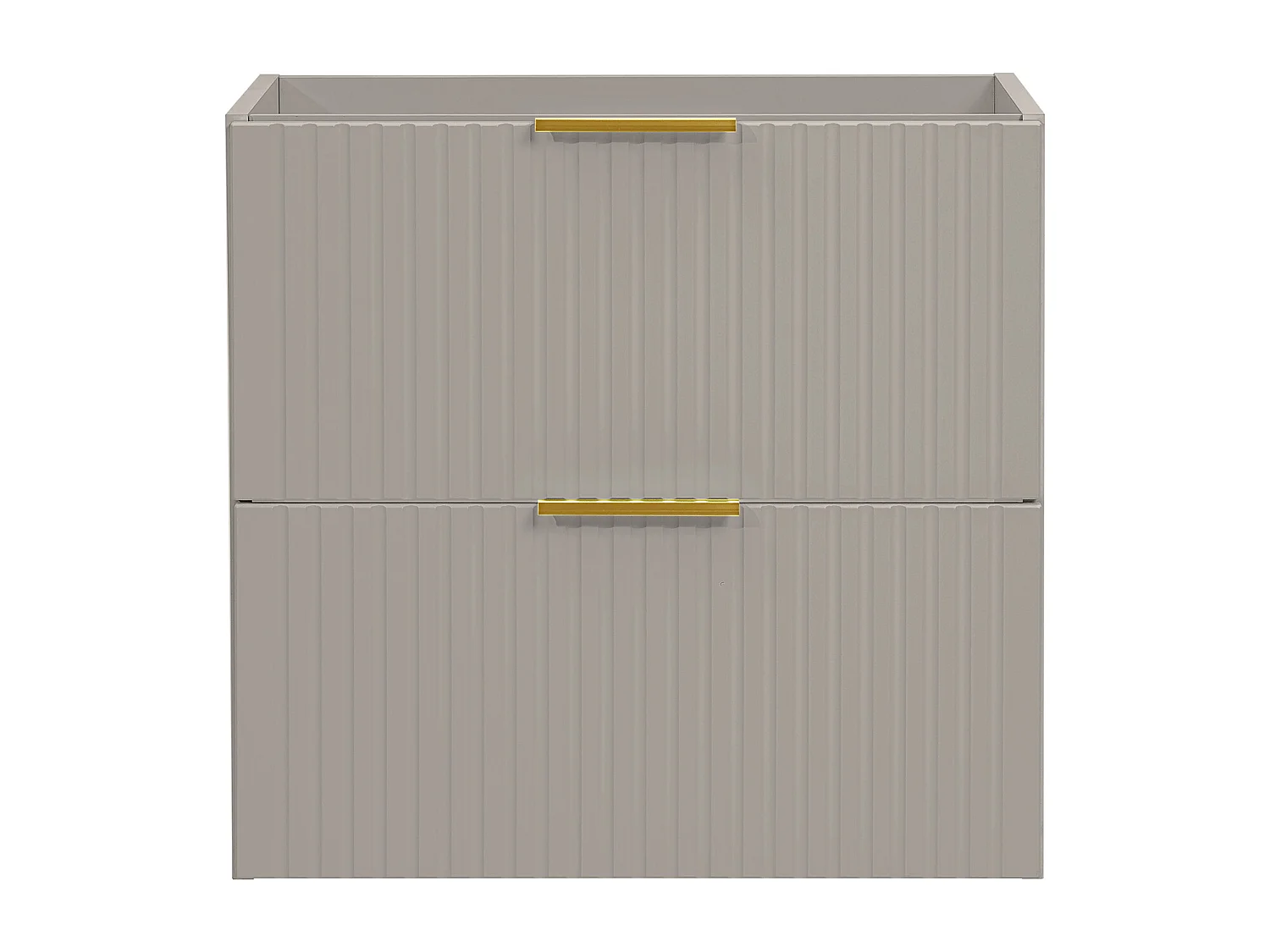 Mobile sotto lavabo sospeso con scanalature Beige L60 cm - ZEVARA