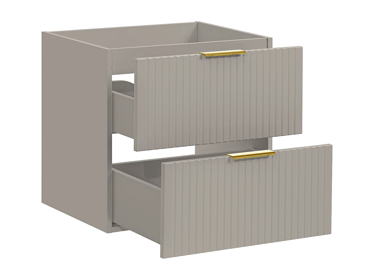 Mobile sotto lavabo sospeso con scanalature Beige L60 cm - ZEVARA