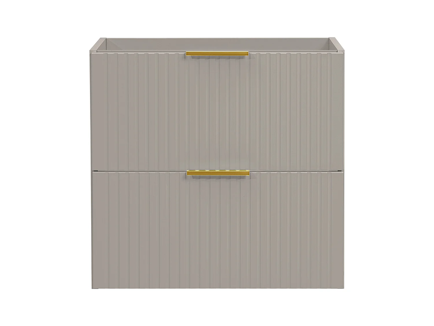 Vægmonteret stribet underskab til håndvask - Beige - B60 cm - ZEVARA