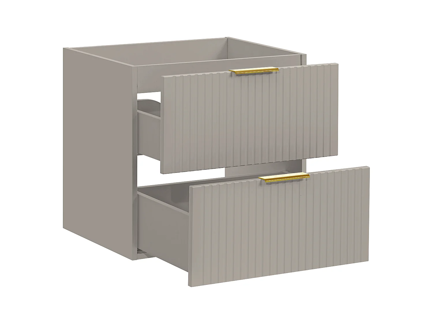 Vægmonteret stribet underskab til håndvask - Beige - B60 cm - ZEVARA