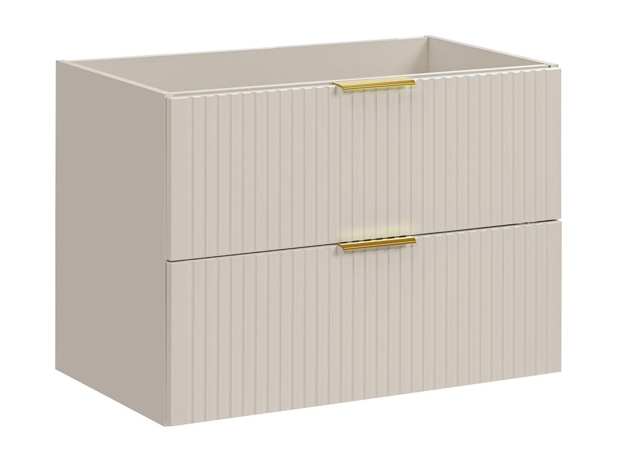 Waschbeckenunterschrank hängend - Streifenoptik - Beige - 80 cm - ZEVARA günstig online kaufen