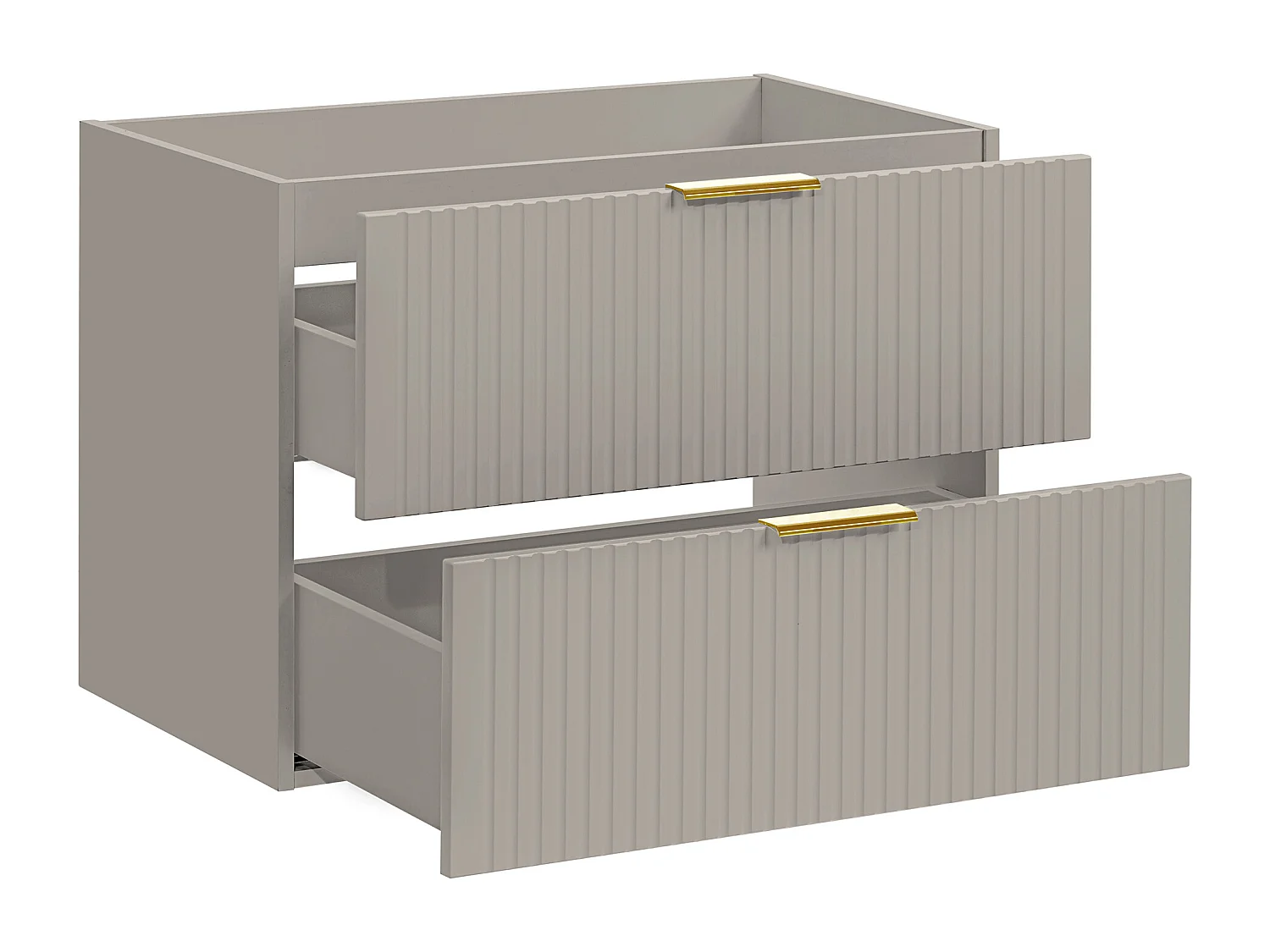 Mueble suspendido estriado bajo lavabo - Beige - L80 cm - ZEVARA