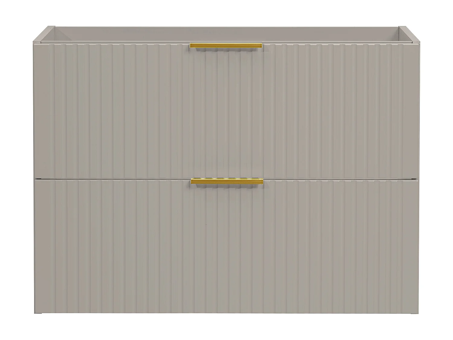 Mueble suspendido estriado bajo lavabo - Beige - L80 cm - ZEVARA