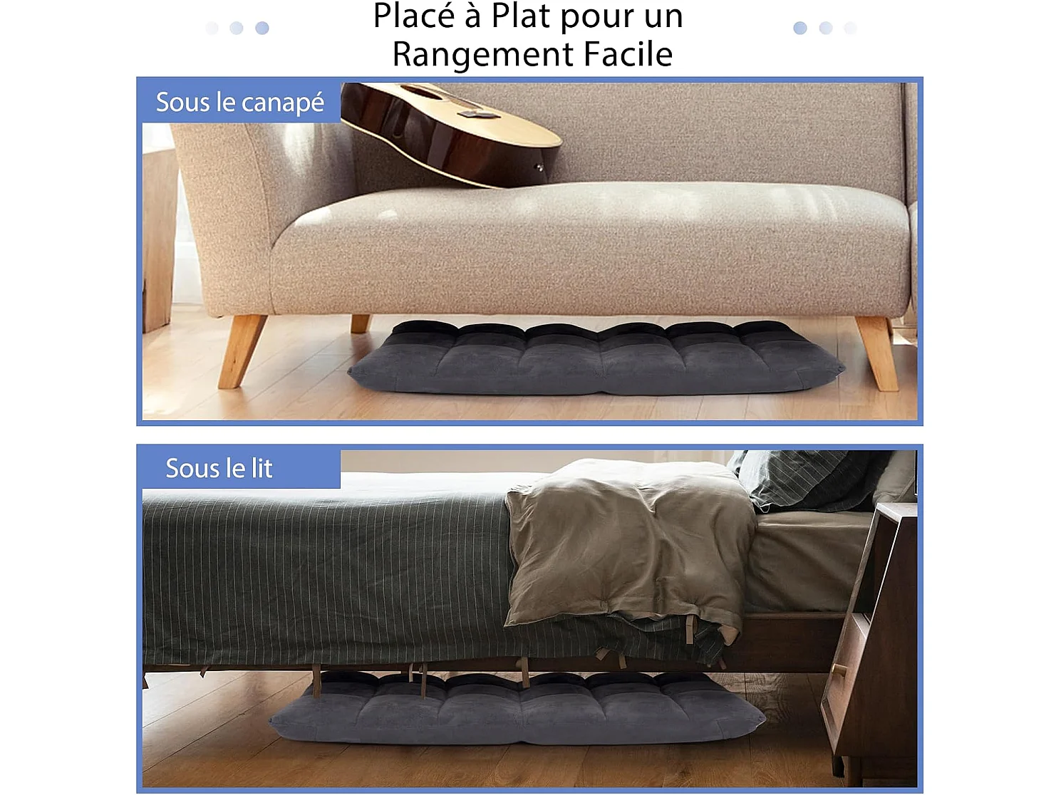 Luie bank Tatami opvouwbare vloerstoel bed stoel kussen vloerzitplaats voor thuis, kantoor 105 x 57 x 15 cm (grijs)