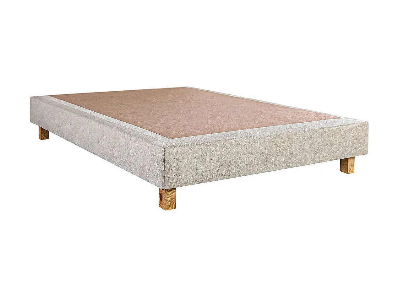 IZAC - Ensemble Matelas Mousse Ep.20cm + Sommier Tapissier Beige 140x200 cm