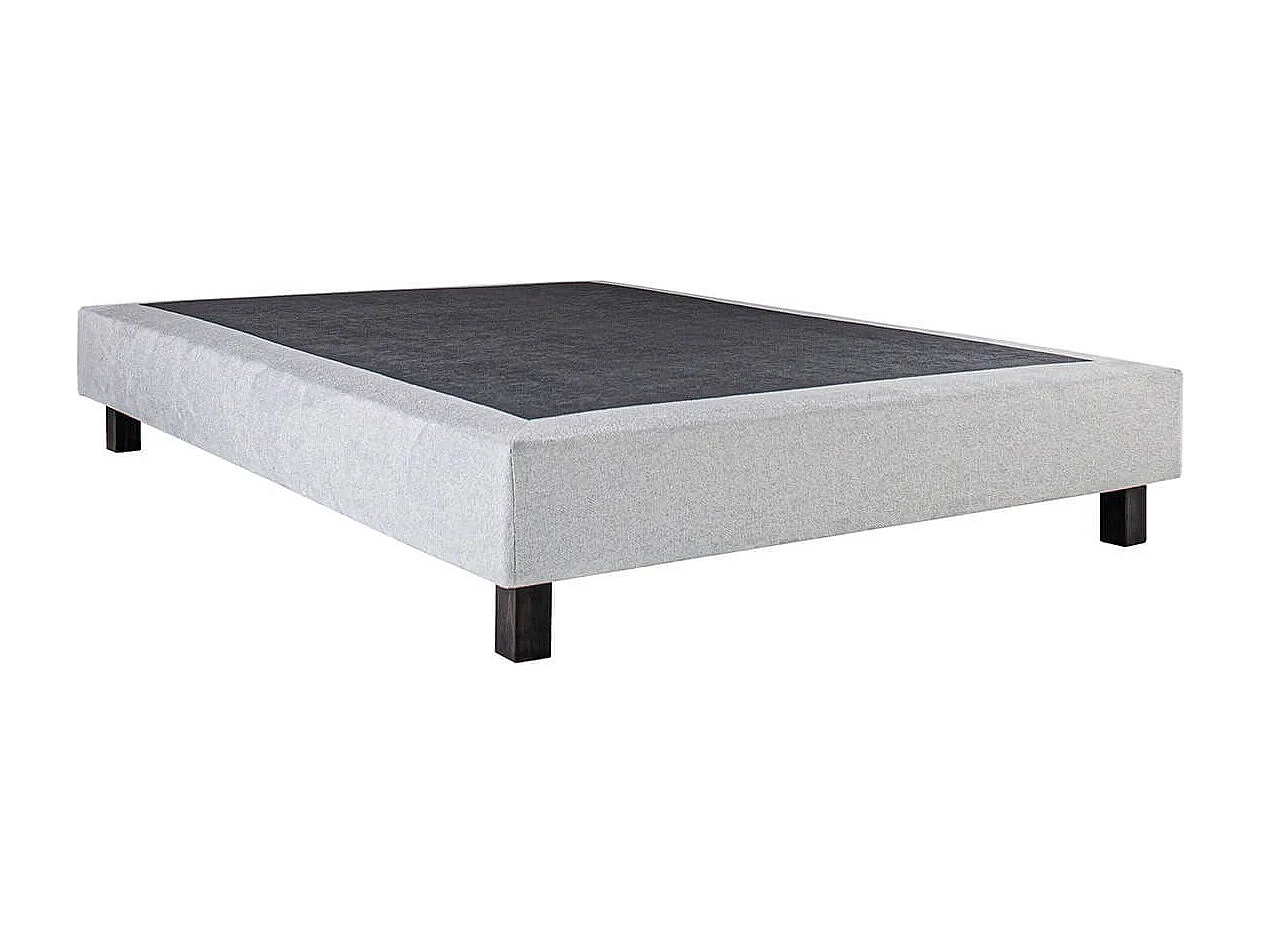 ZENITH - Ensemble Matelas Mousse Ep.20cm + Sommier Tapissier Gris 140x190 cm