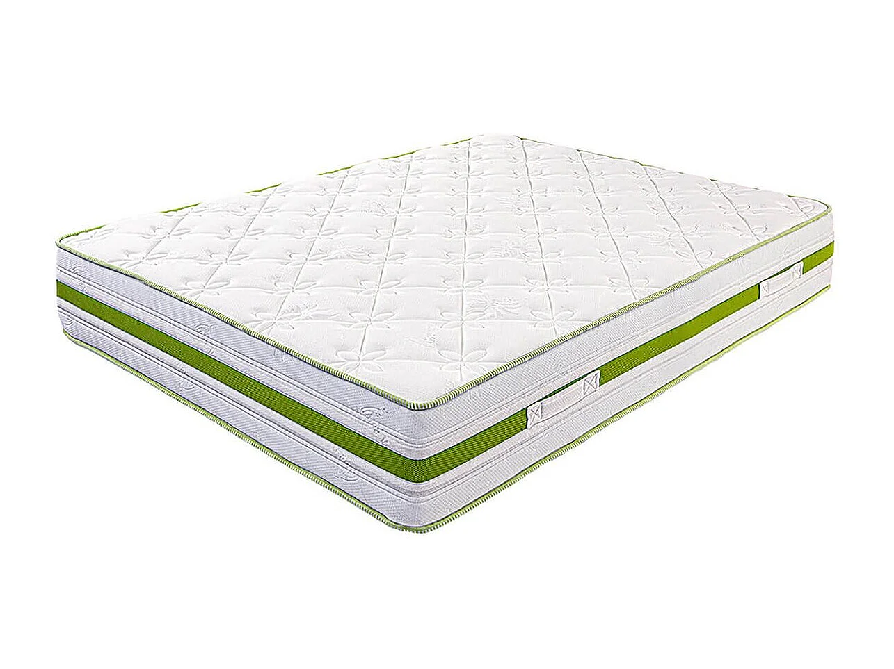 REVA - Ensemble Matelas Mousse Ep.30cm + Sommier Tapissier Blanc 140x190 cm