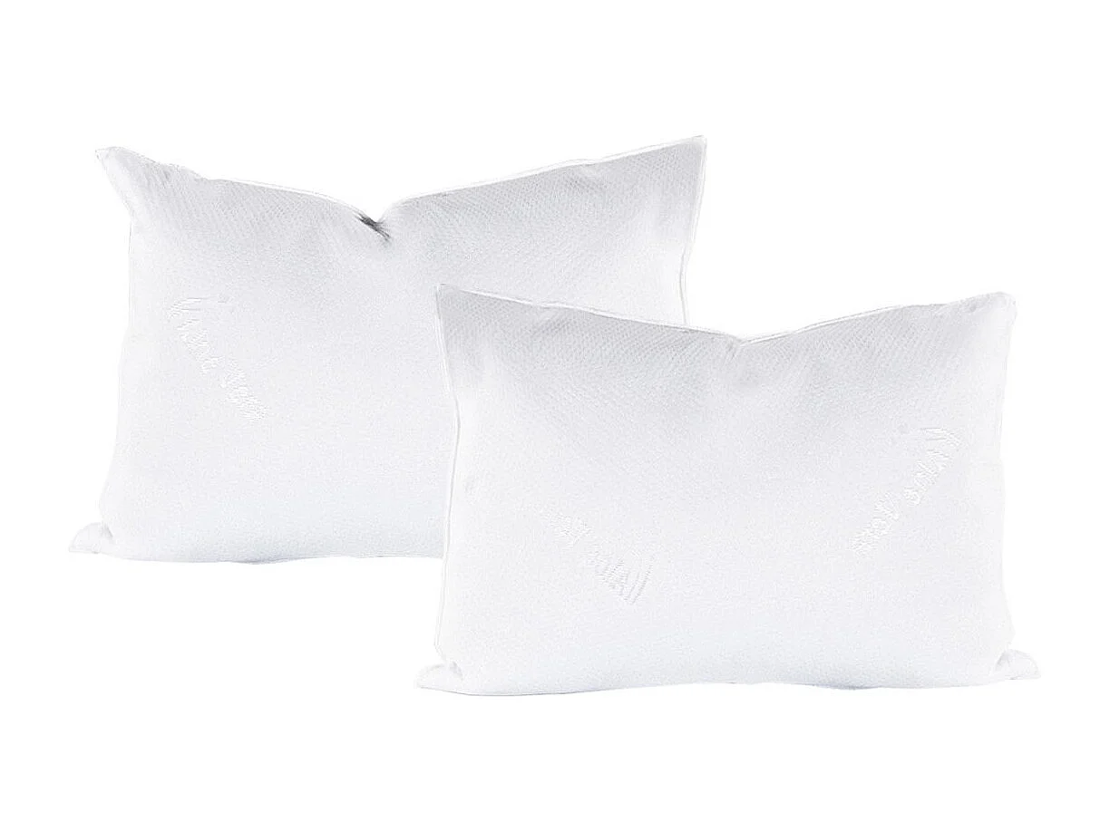 REINALD - Pack Matelas + Sommier Tapissier Gris 140x190 cm + 2 Oreillers + 1 Couette