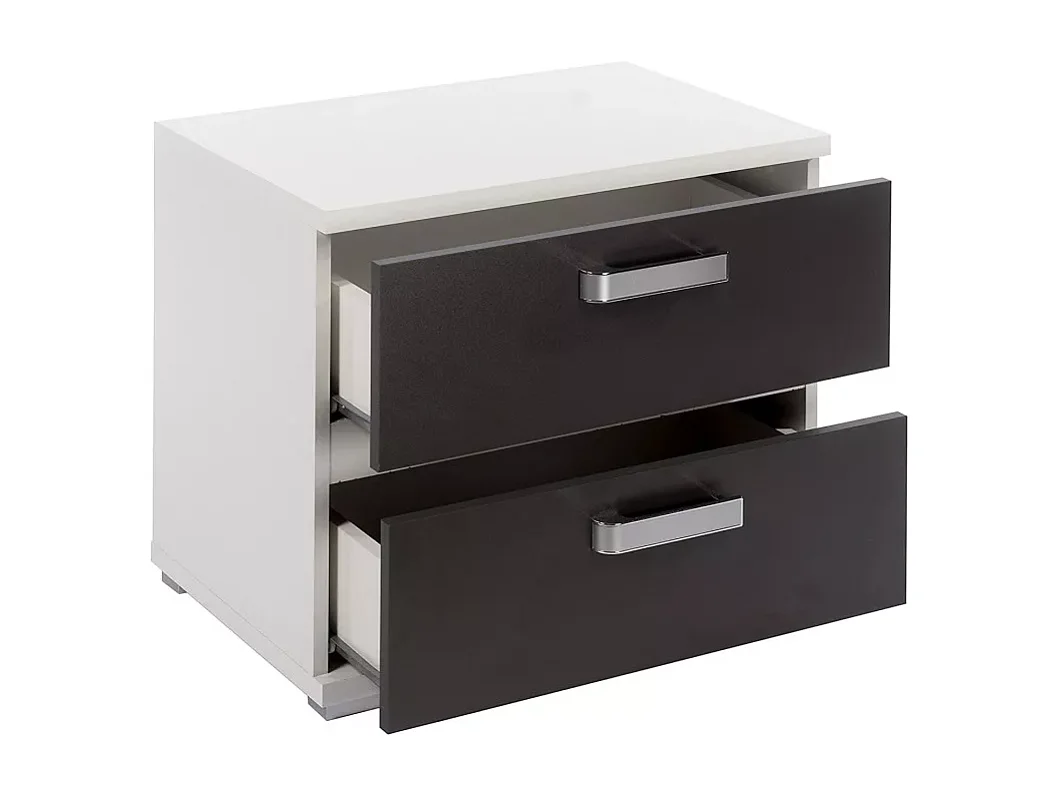 Conjunto Cabecero con Leds y 2 Mesitas de Noche, Dormitorio Matrimonio, Dormitorio Completo, Acabado en Blanco y Grafito – Meyvaser