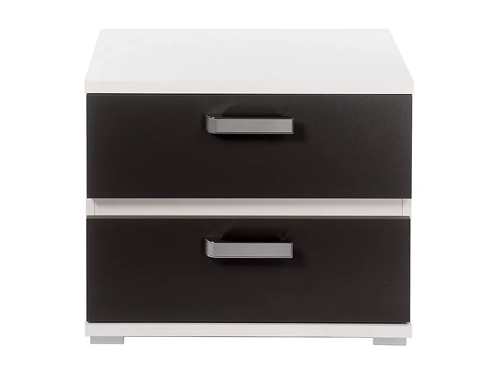 Conjunto Cabecero con Leds y 2 Mesitas de Noche, Dormitorio Matrimonio, Dormitorio Completo, Acabado en Blanco y Grafito – Meyvaser