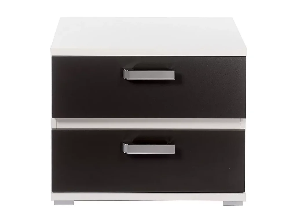 Conjunto Cabecero con Leds y 2 Mesitas de Noche, Dormitorio Matrimonio, Dormitorio Completo, Acabado en Blanco y Grafito – Meyvaser