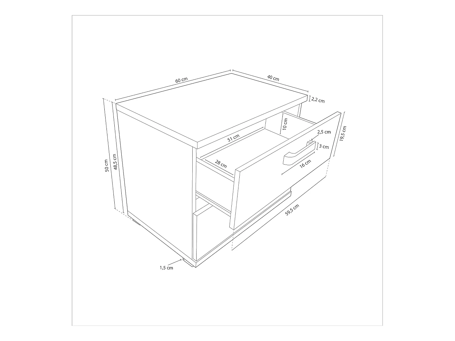Conjunto Cabecero con Leds y 2 Mesitas de Noche, Dormitorio Matrimonio, Dormitorio Completo, Acabado en Cambrian y Negro – Meyvaser