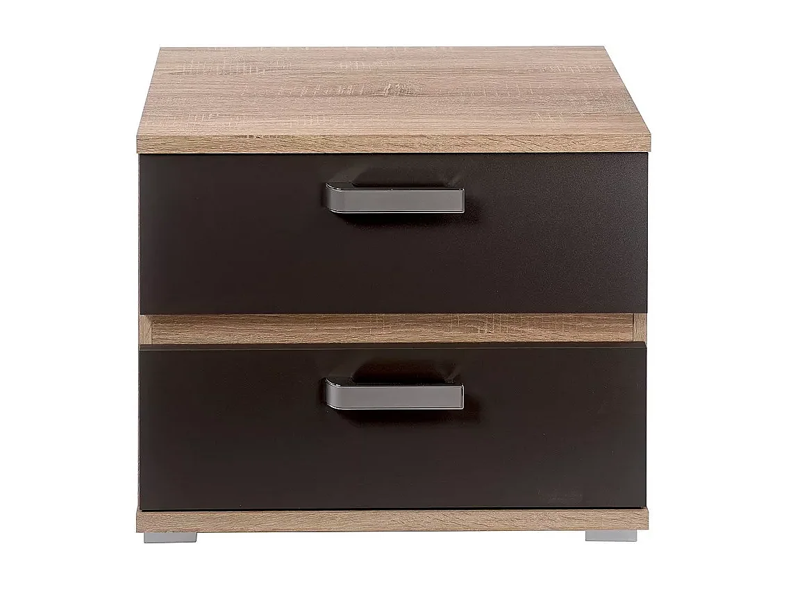 Conjunto Cabecero con Leds y 2 Mesitas de Noche, Dormitorio Matrimonio, Dormitorio Completo, Acabado en Cambrian y Negro – Meyvaser