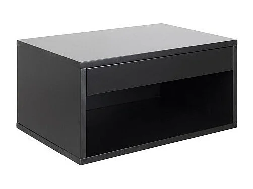Mano - Table de chevet murale 1 niche, 1 tiroir en bois - Noir