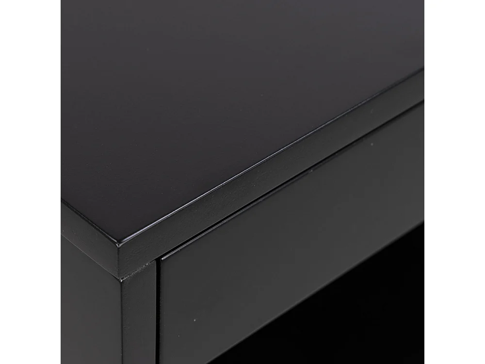Mano - Table de chevet murale 1 niche, 1 tiroir en bois - Noir