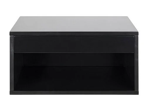 Mano - Table de chevet murale 1 niche, 1 tiroir en bois - Noir