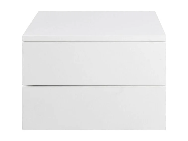 Puerto - Table de chevet murale 2 tiroirs - Blanc