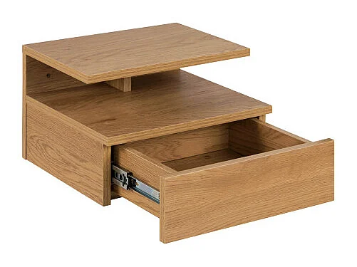 Kamichi - Table de chevet mural 1 tiroir en bois - Bois clair