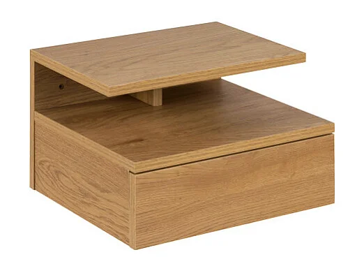 Kamichi - Table de chevet mural 1 tiroir en bois - Bois clair