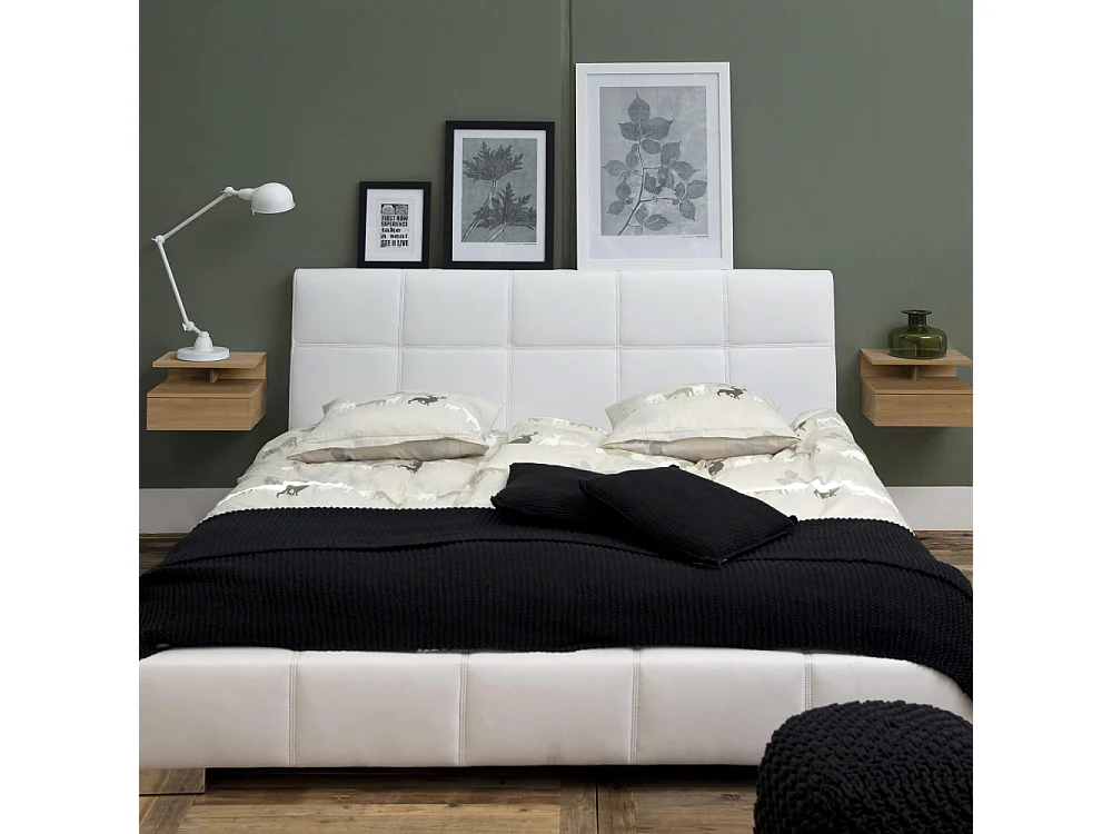 Kamichi - Table de chevet mural 1 tiroir en bois - Bois clair