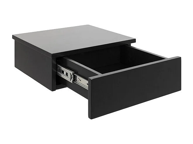 Puerto - Table de chevet murale 1 tiroir en bois - Noir