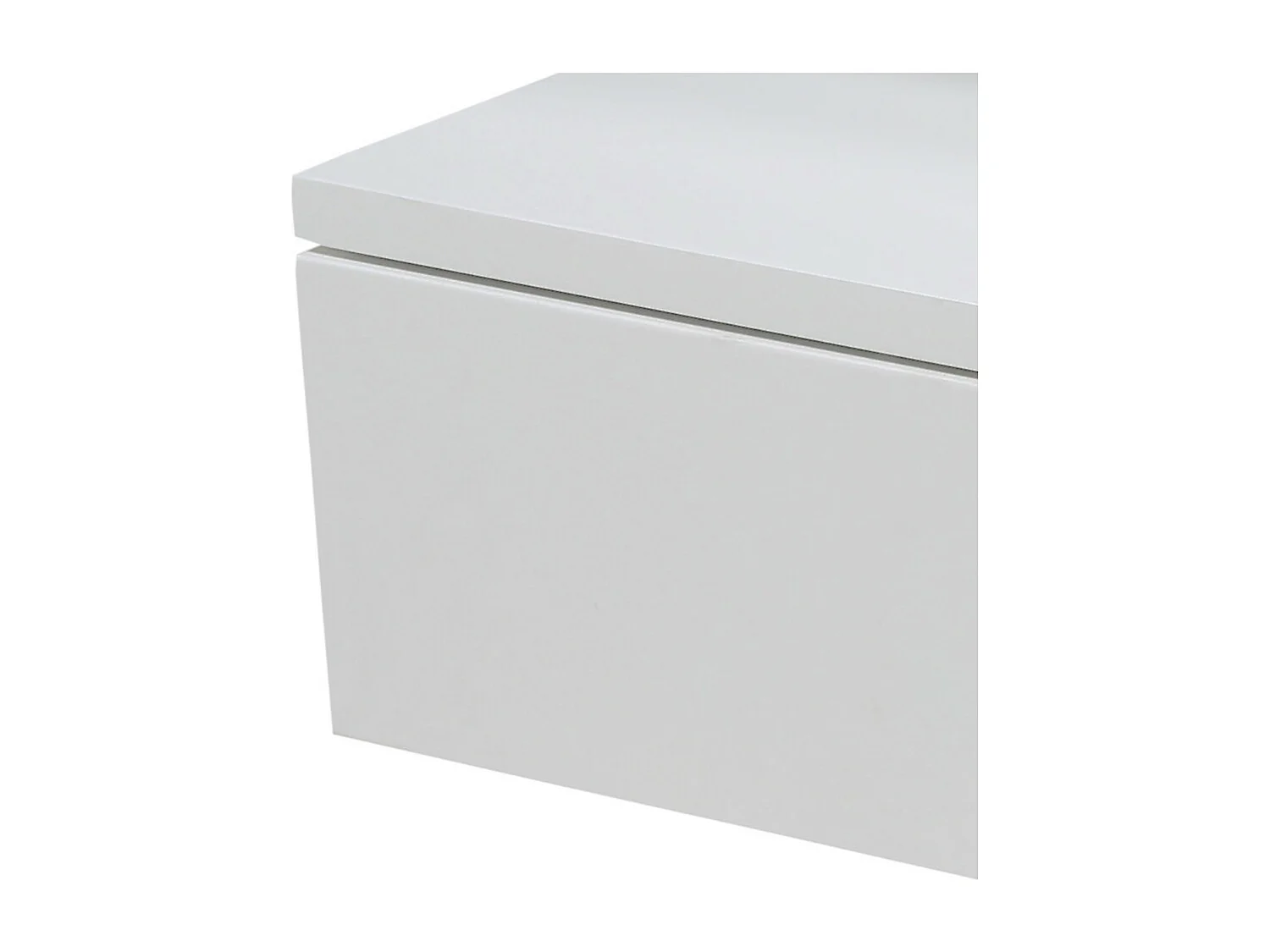 Kamichi - Table de chevet murale 1 tiroir en bois - Blanc