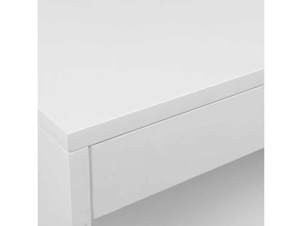 Mano - Table de chevet murale 1 niche, 1 tiroir en bois - Blanc