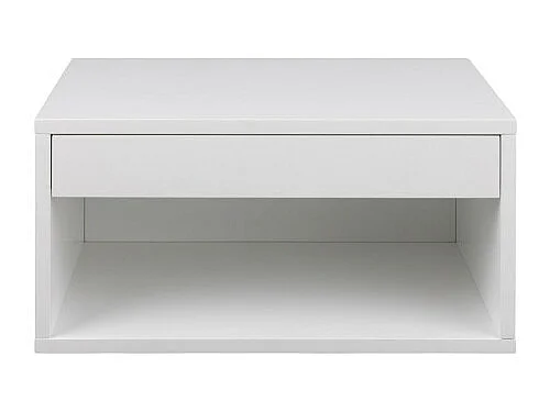 Mano - Table de chevet murale 1 niche, 1 tiroir en bois - Blanc