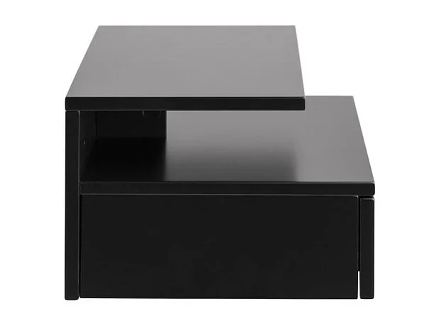 Kamichi - Table de chevet murale 1 niche, 1 tiroir en bois - Noir