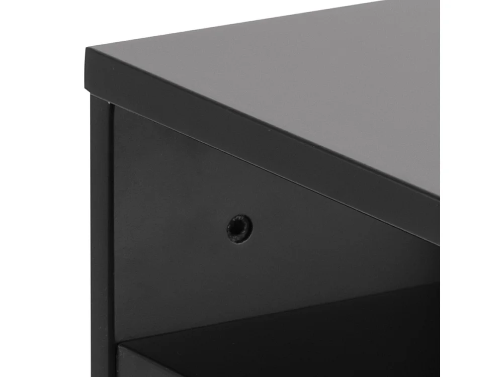 Kamichi - Table de chevet murale 1 niche, 1 tiroir en bois - Noir