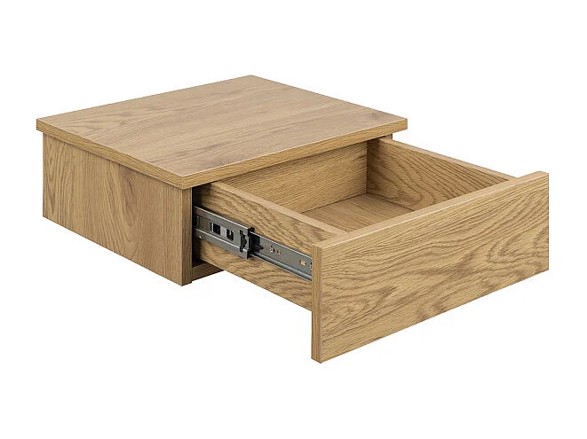 Puerto - Table de chevet murale 1 tiroir en bois - Bois clair