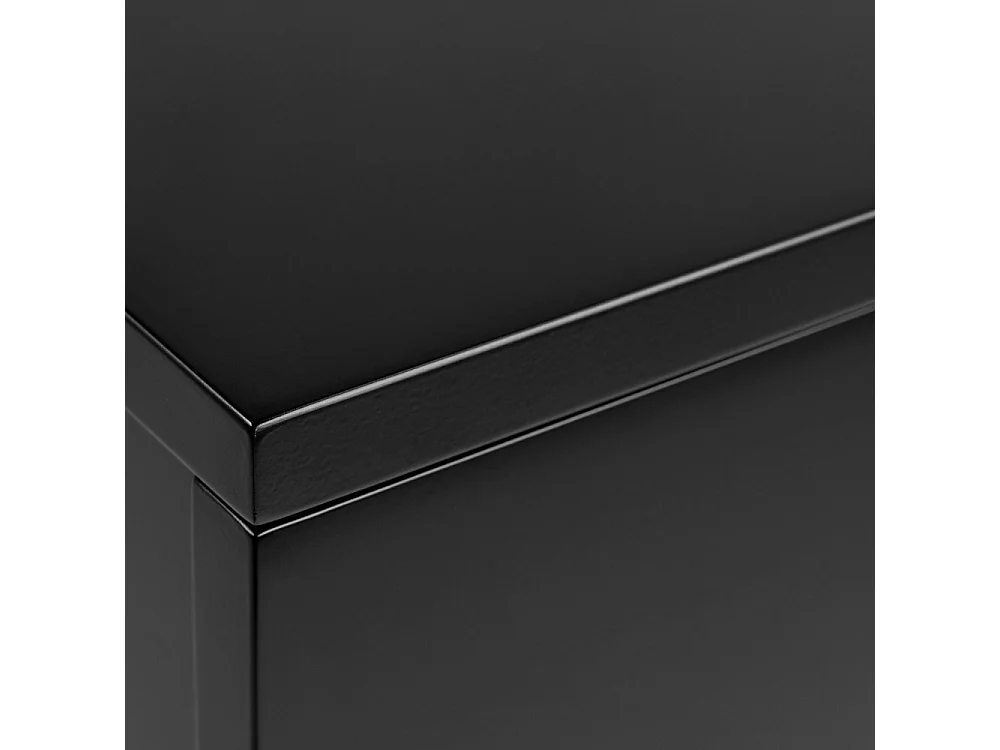 Puerto - Table de chevet murale 2 tiroirs - Noir