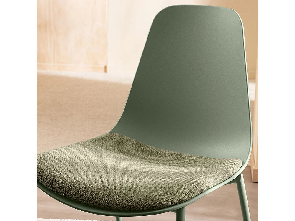 Charleston - Lot de 4 chaises en tissu et métal - Vert