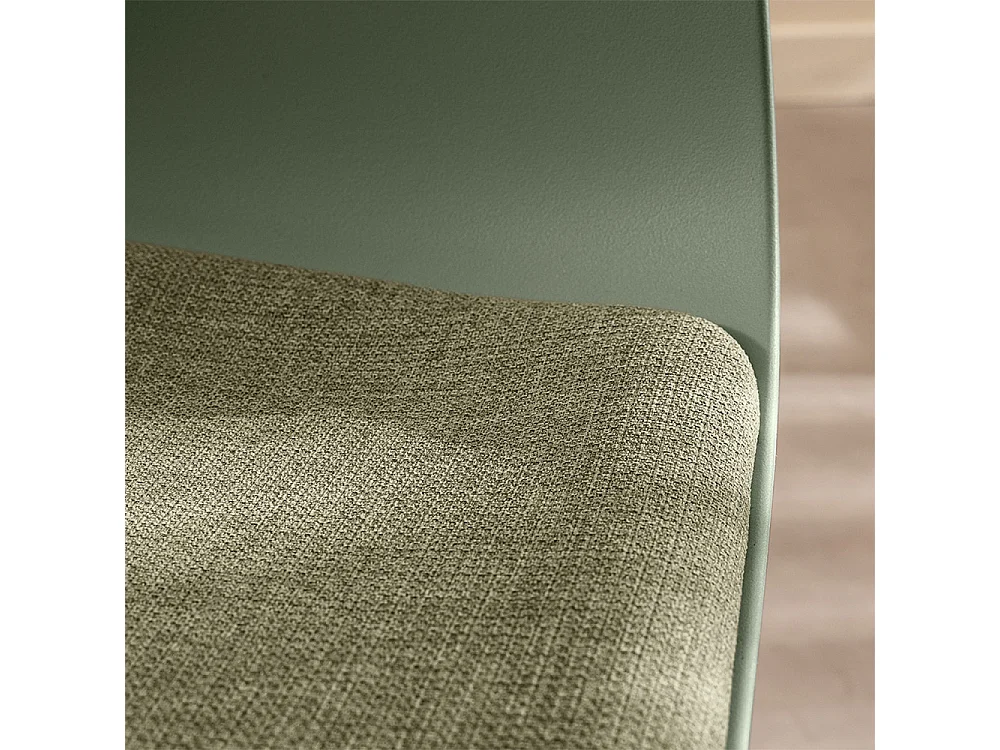 Charleston - Lot de 4 chaises en tissu et métal - Vert