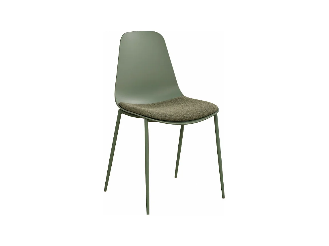 Charleston - Lot de 4 chaises en tissu et métal - Vert