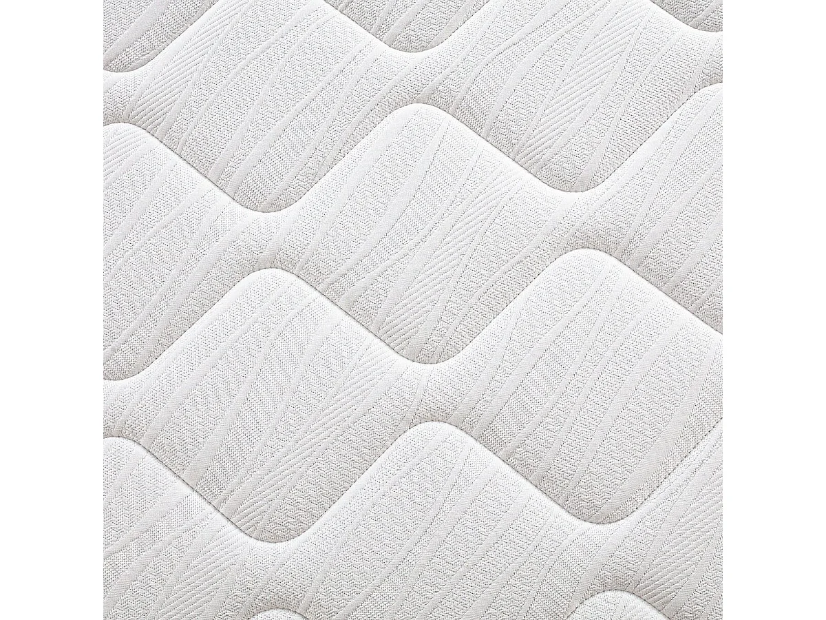 THELIO - Ensemble Matelas Mousse Ep.24cm + Sommier Tapissier Blanc 90x190 cm