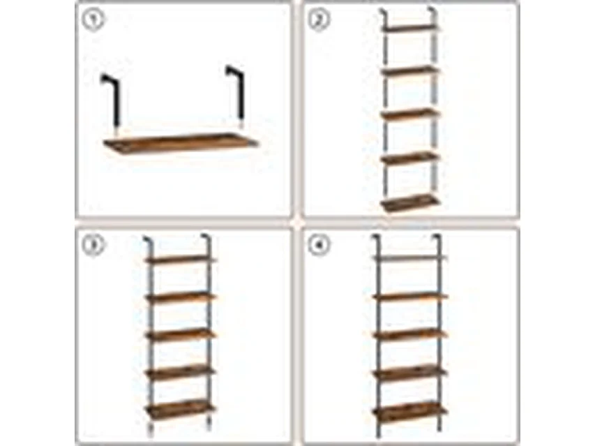 Opbergladder Furnilux - Bruin Zwart - Metalen Frame 5-laags