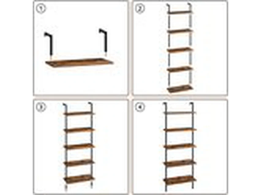 Opbergladder Furnilux - Bruin Zwart - Metalen Frame 5-laags