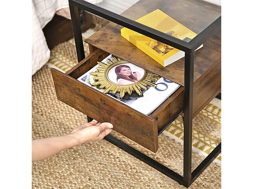 Table d'appoint Drift - Verre - 43x43x54 cm