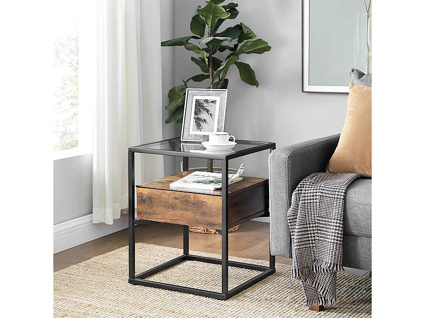 Table d'appoint Drift - Verre - 43x43x54 cm