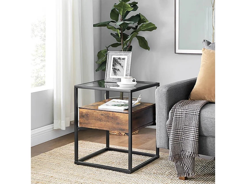 Table d'appoint Drift - Verre - 43x43x54 cm