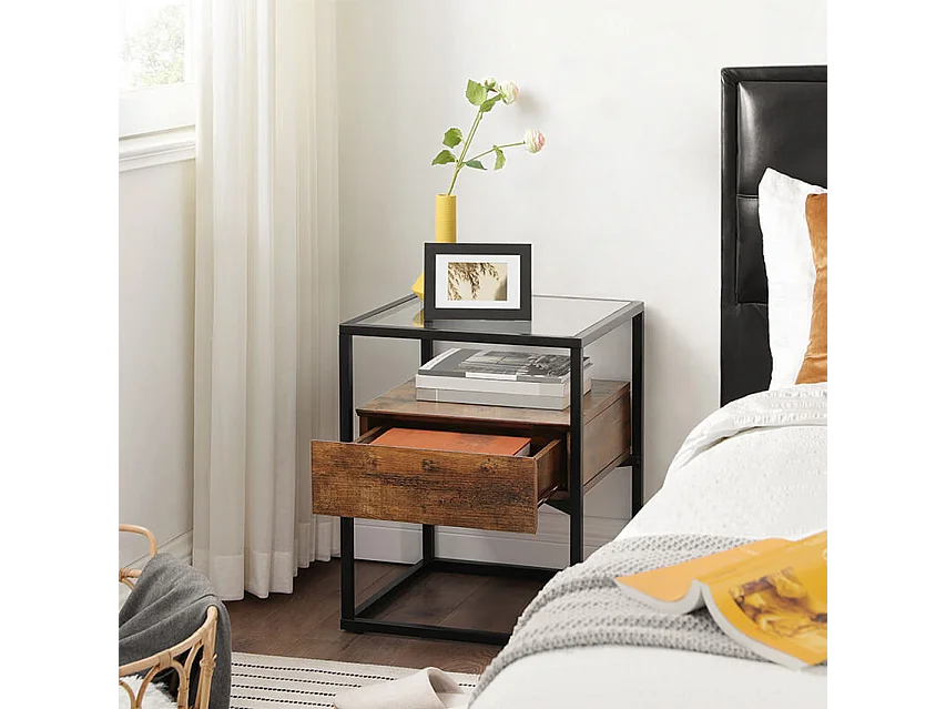 Table d'appoint Drift - Verre - 43x43x54 cm