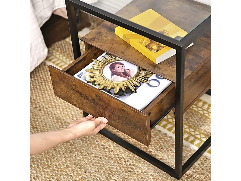 Bijzettafel Drift - Glas - 43x43x54 cm