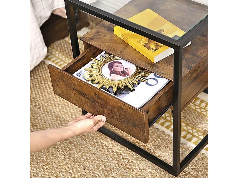 Table d'appoint Drift - Verre - 43x43x54 cm