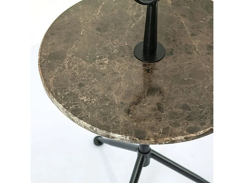 Beistelltisch Furnilux - Marmor Braun 42x42x74 cm - Elegantes Design