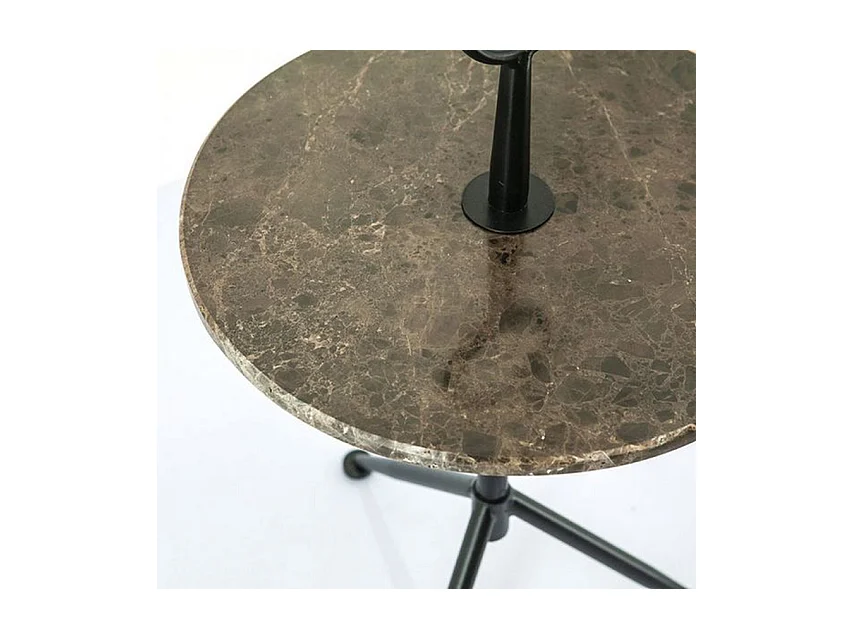 Beistelltisch Furnilux - Marmor Braun 42x42x74 cm - Elegantes Design
