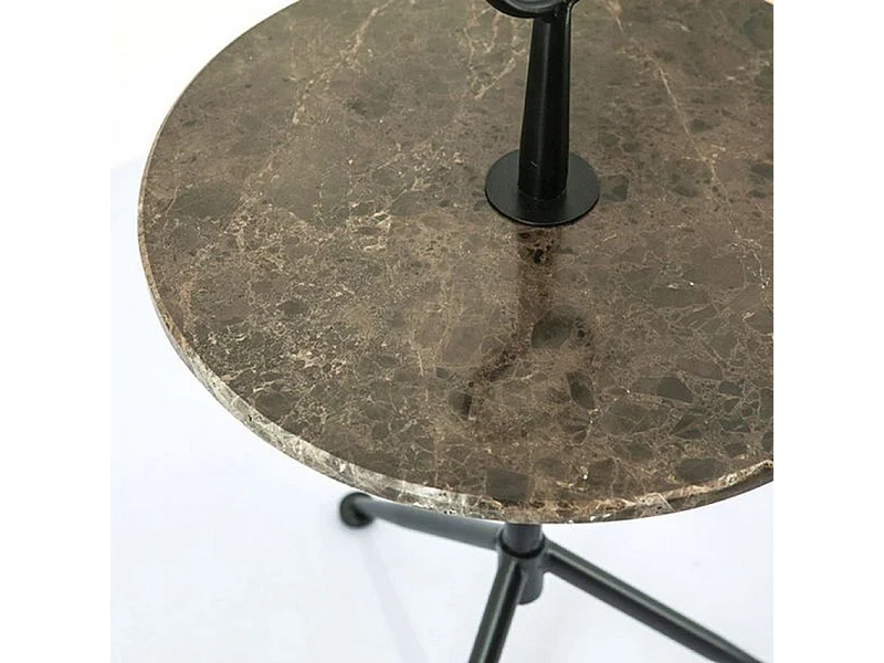 Beistelltisch Furnilux - Marmor Braun 42x42x74 cm - Elegantes Design