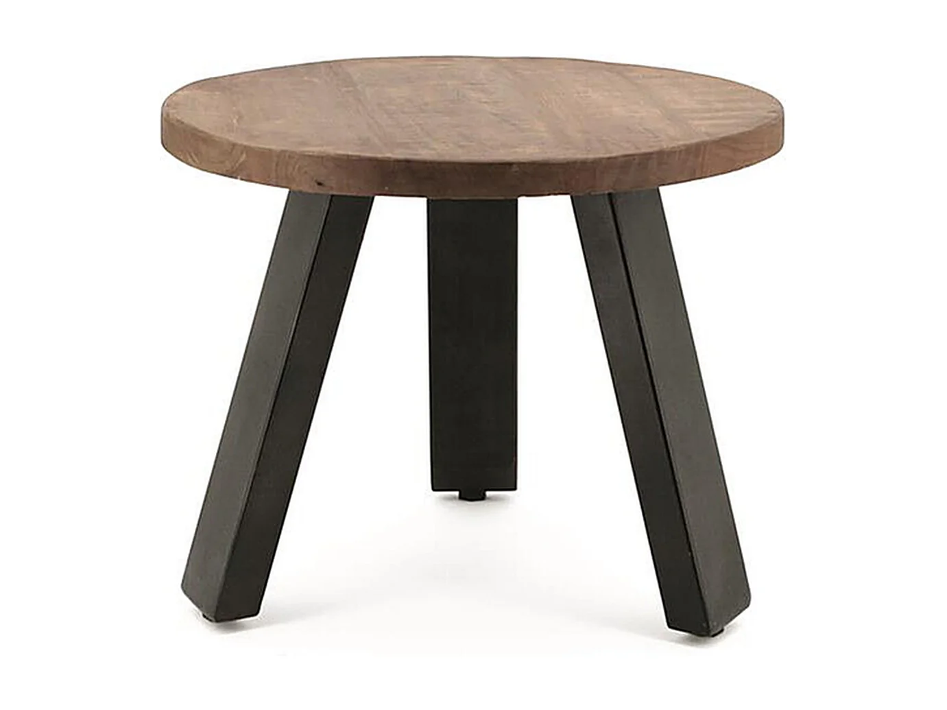 Beistelltisch - Braun - Rund 50x50x40 cm - Stabile Metallbeine