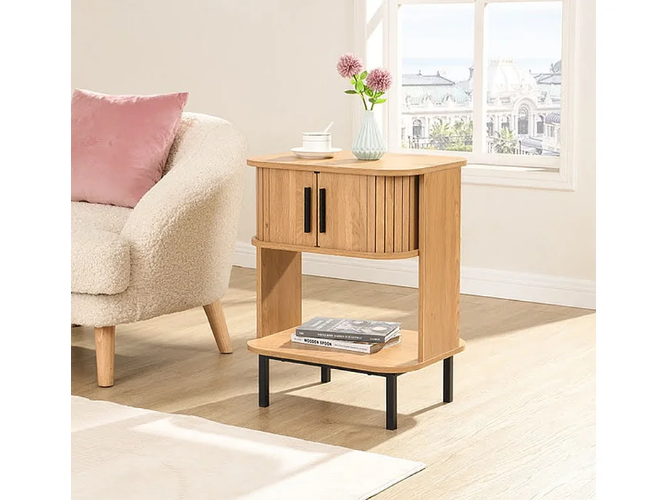 Table de chevet Götenburg - Chêne clair 50x40x62 cm - Design scandinave