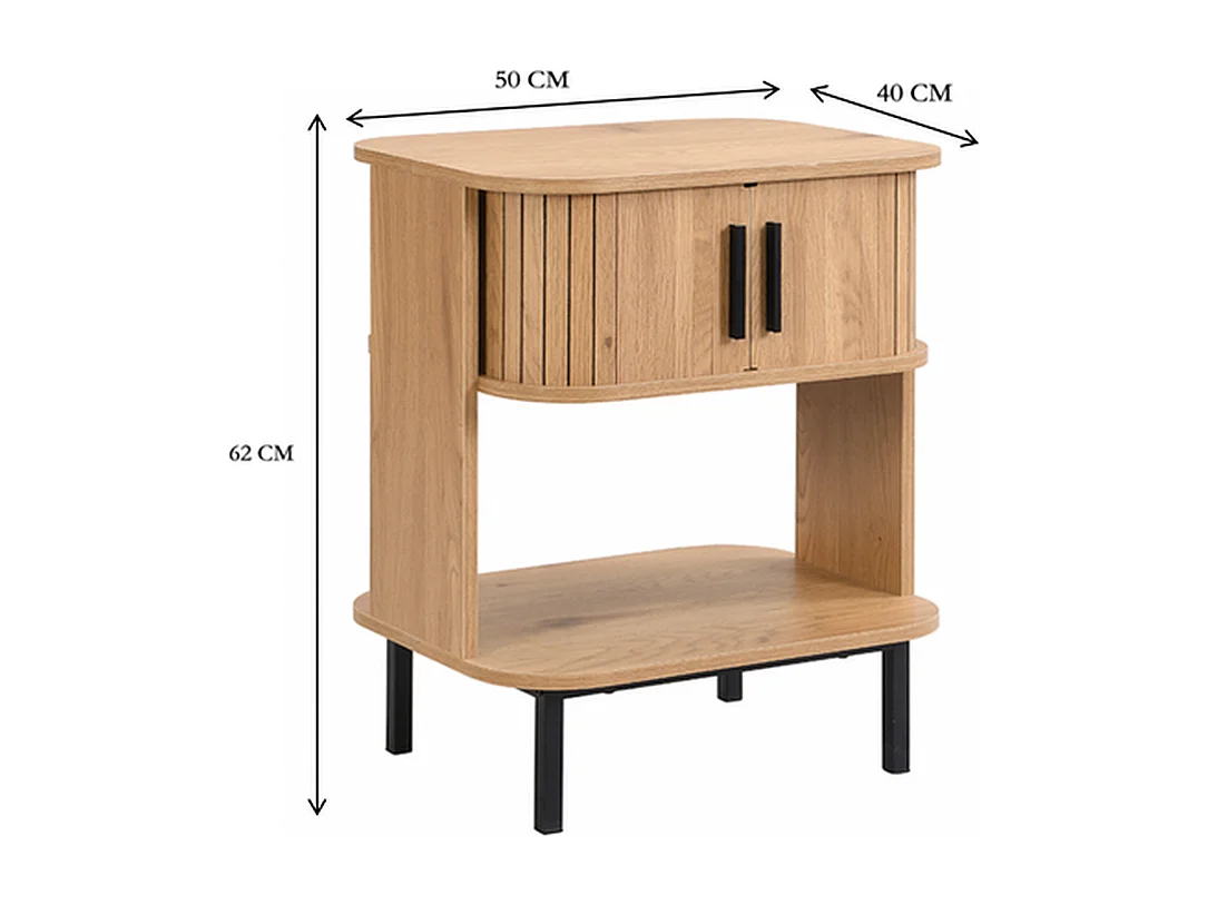 Table de chevet Götenburg - Chêne clair 50x40x62 cm - Design scandinave